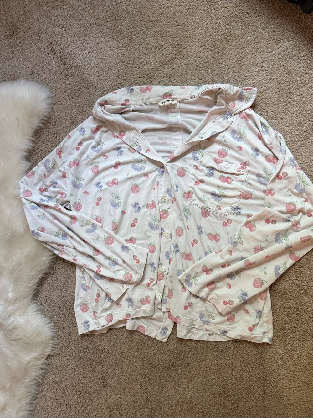 Djerf Avenue Go Slow Berries Pajama Top